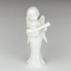Porcelianinė angelo su mandolina statulėlė 3x3,5x8 cm