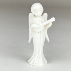 Porcelianinė angelo su mandolina statulėlė 3×3,5×8 cm