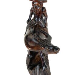 Rytietiška medinė vyro ant buliaus statula 22x12x26,5 cm