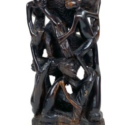 Medinė dvipusė afrikietiška Makonde Ujamaa statula 8×11,5×21,5 cm