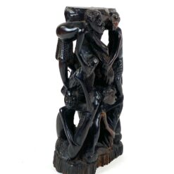 Medinė dvipusė afrikietiška Makonde Ujamaa statula 8×11,5×21,5 cm