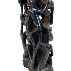 Medinė dvipusė afrikietiška Makonde Ujamaa statula 8×11,5×21,5 cm