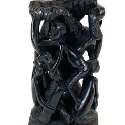 Medinė dvipusė afrikietiška Makonde Ujamaa statula 8×11,5×21,5 cm