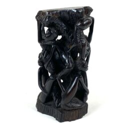Medinė dvipusė afrikietiška Makonde Ujamaa statula 8×11,5×21,5 cm