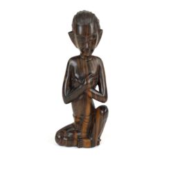 Rytietiška medinė moters statula 6x11x27,5cm