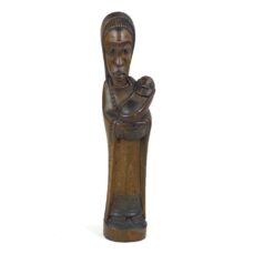 Afrikietiška medinė Marijos su Jėzumi statula 7x7x25,5 cm