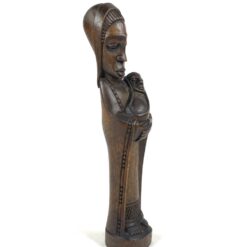 Afrikietiška medinė Marijos su Jėzumi statula 7x7x25,5 cm