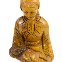 Medinė moters su kūdikiu statula 8,5×8,5×23 cm