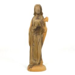 Jėzaus Kristaus su avinėliu statula iš alyvmedžio 7x8x24 cm