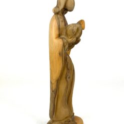 Jėzaus Kristaus su avinėliu statula iš alyvmedžio 7x8x24 cm