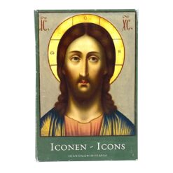 8 vnt. atviručių su ikonų atvaizdais ir 8 vnt. vokų komplektas 1,5x10,5x15 cm