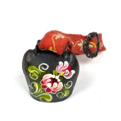 Vintažinis suvenyrinis šveicariškas karvės varpelis 2,5x4x12 cm