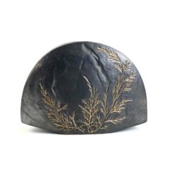 Keramikinė Ruscha Keramik rudos spalvos vaza su augalų motyvais 11x33x23,5 cm