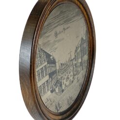 Original Grasoli apvalus metalinis paveiksliukas su Brėmeno atvaizdu 2x22x22 cm