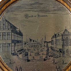 Original Grasoli apvalus metalinis paveiksliukas su Brėmeno atvaizdu 2x22x22 cm