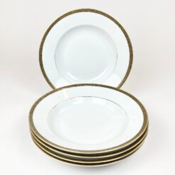 Porcelianiniai “Felda Porzellan” sriubos dubenys 5 vnt. kompl. 25x25x4,5 cm