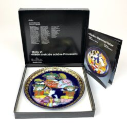 Porcelianinė kolekcinė Rosenthal Björn Wiinblad Aladin Series lėkštė Aladin und die Wunderlampe II 2x16,5x16,5 cm