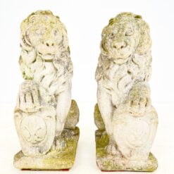 Sėdinčių liūtų statulos iš betono 2 vnt. komplektas 43x23x56 cm