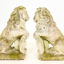 Sėdinčių liūtų statulos iš betono 2 vnt. komplektas 43x23x56 cm