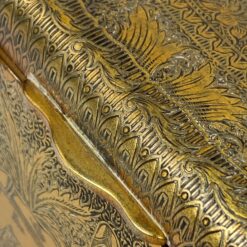 Rytietiška žalvario skardos dėžutė su gyvūnų, palmių atvaizdais 14x25x8 cm