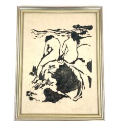 Grafikos darbas mediniame rėme su stiklu 2,5x33x43 cm