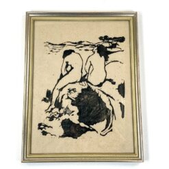 Grafikos darbas mediniame rėme su stiklu 2,5x33x43 cm