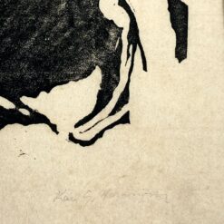 Grafikos darbas mediniame rėme su stiklu 2,5x33x43 cm