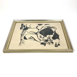 Grafikos darbas mediniame rėme su stiklu 2,5x33x43 cm