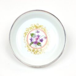 Porcelianinis Fürstenberg Porcelain dubenėlis su sidabruoto metalo apvadu 19x19x4 cm
