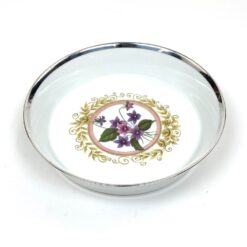 Porcelianinis Fürstenberg Porcelain dubenėlis su sidabruoto metalo apvadu 19x19x4 cm