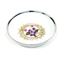 Porcelianinis Fürstenberg Porcelain dubenėlis su sidabruoto metalo apvadu 19x19x4 cm