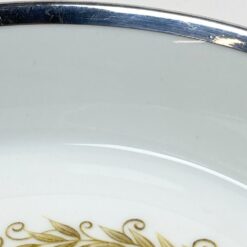 Porcelianinis Fürstenberg Porcelain dubenėlis su sidabruoto metalo apvadu 19x19x4 cm