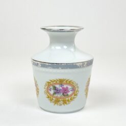 Porcelianinė Fürstenberg Porcelain vazelė su sidabruoto metalo apvadais 9x9x11,5 cm