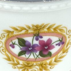 Porcelianinė Fürstenberg Porcelain vazelė su sidabruoto metalo apvadais 9x9x11,5 cm