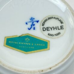 Porcelianinė Fürstenberg Porcelain vazelė su sidabruoto metalo apvadais 9x9x11,5 cm