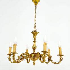 Pakabinamas žalvarinis šešių šakų sietynas 62x62x80 cm