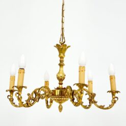 Pakabinamas žalvarinis šešių šakų sietynas 62x62x80 cm