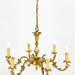 Pakabinamas žalvarinis šešių šakų sietynas 62x62x80 cm