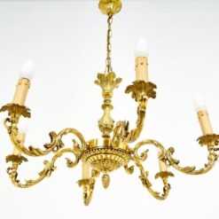 Pakabinamas žalvarinis šešių šakų sietynas 62x62x80 cm