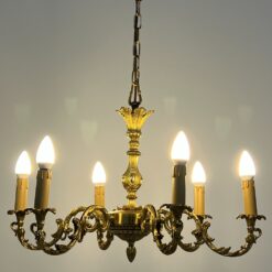 Pakabinamas žalvarinis šešių šakų sietynas 62x62x80 cm