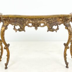 Barokinio stiliaus konsolė veidrodiniu stalviršiumi 47,5x139x83 cm