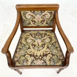 Ąžuolinio rėmo krėslas su austu gobelenu 55x62x78 cm, 46 cm