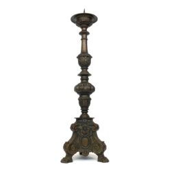 Bronzinė barokinio stiliaus žvakidė 18x19x66 cm