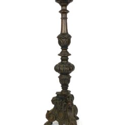 Bronzinė barokinio stiliaus žvakidė 18x19x66 cm