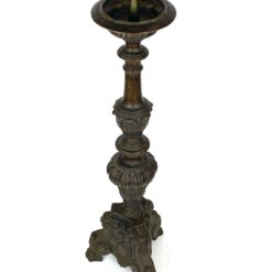 Bronzinė barokinio stiliaus žvakidė 18x19x66 cm