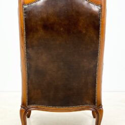 Riešutmedžio rėmo fotelis su oda 82x71x110,5 cm, 47 cm