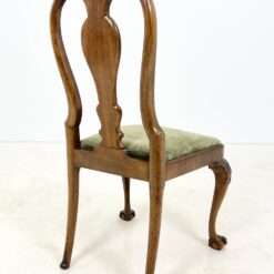 Chippendale stiliaus riešutmedžio kėdės su veliūru 6 vnt. kompl. 54x53x99 cm, 47 cm