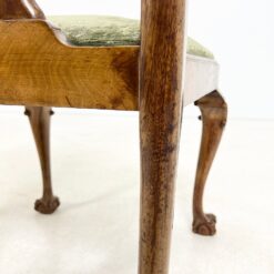 Chippendale stiliaus riešutmedžio kėdės su veliūru 6 vnt. kompl. 54x53x99 cm, 47 cm