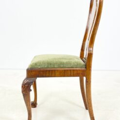 Chippendale stiliaus riešutmedžio kėdės su veliūru 6 vnt. kompl. 54x53x99 cm, 47 cm