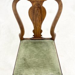 Chippendale stiliaus riešutmedžio kėdės su veliūru 6 vnt. kompl. 54x53x99 cm, 47 cm